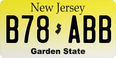 NJ license plate B78ABB