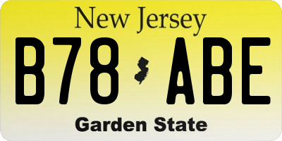 NJ license plate B78ABE