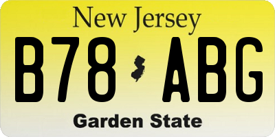 NJ license plate B78ABG
