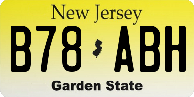 NJ license plate B78ABH