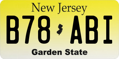 NJ license plate B78ABI