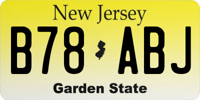 NJ license plate B78ABJ