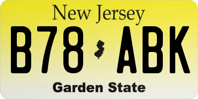 NJ license plate B78ABK