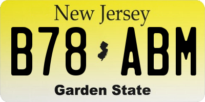 NJ license plate B78ABM