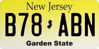 NJ license plate B78ABN