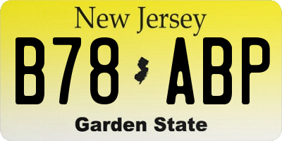 NJ license plate B78ABP