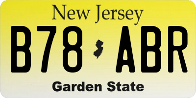 NJ license plate B78ABR