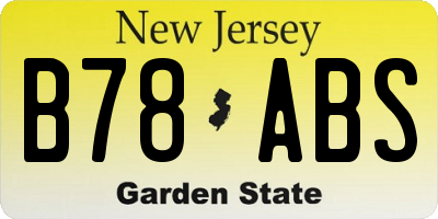 NJ license plate B78ABS