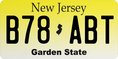NJ license plate B78ABT