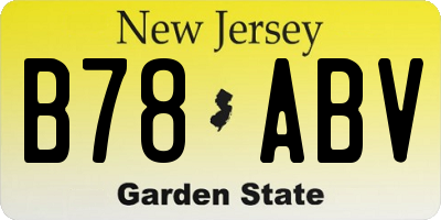 NJ license plate B78ABV