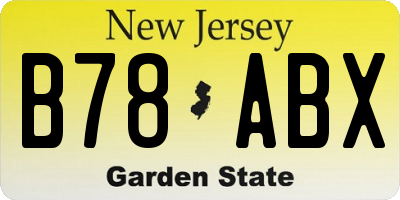 NJ license plate B78ABX