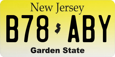 NJ license plate B78ABY