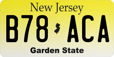 NJ license plate B78ACA