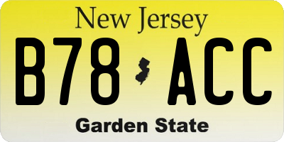 NJ license plate B78ACC
