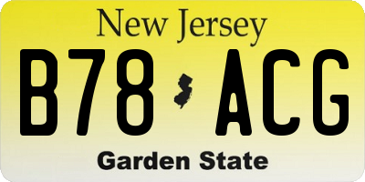 NJ license plate B78ACG