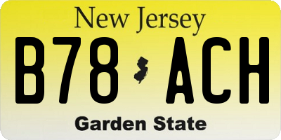 NJ license plate B78ACH