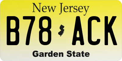 NJ license plate B78ACK