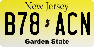 NJ license plate B78ACN
