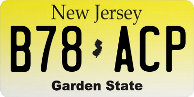 NJ license plate B78ACP