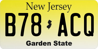 NJ license plate B78ACQ
