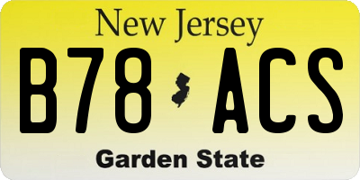 NJ license plate B78ACS