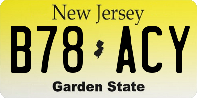 NJ license plate B78ACY