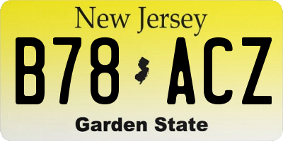NJ license plate B78ACZ