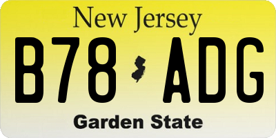 NJ license plate B78ADG