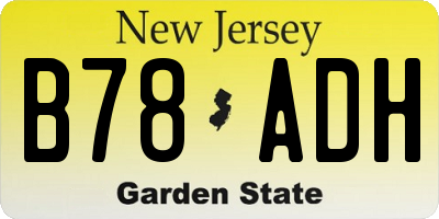 NJ license plate B78ADH