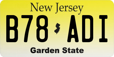 NJ license plate B78ADI
