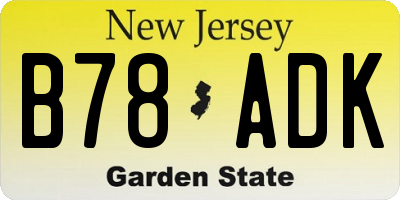 NJ license plate B78ADK
