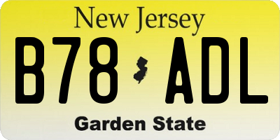 NJ license plate B78ADL