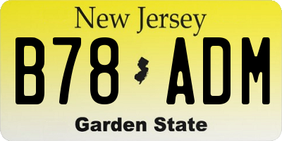 NJ license plate B78ADM