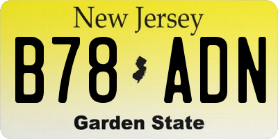 NJ license plate B78ADN