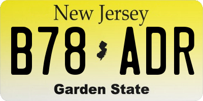 NJ license plate B78ADR