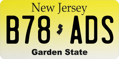 NJ license plate B78ADS