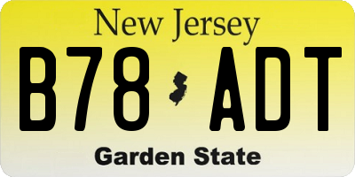 NJ license plate B78ADT