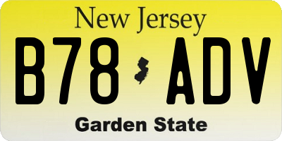 NJ license plate B78ADV