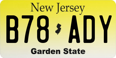 NJ license plate B78ADY