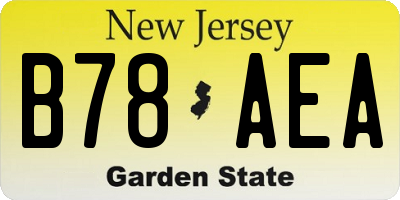 NJ license plate B78AEA