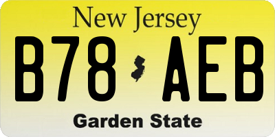 NJ license plate B78AEB