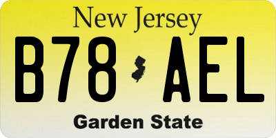 NJ license plate B78AEL