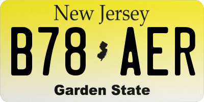 NJ license plate B78AER