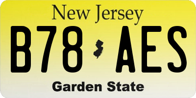 NJ license plate B78AES