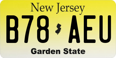 NJ license plate B78AEU