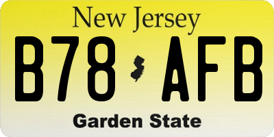 NJ license plate B78AFB