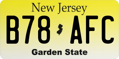 NJ license plate B78AFC