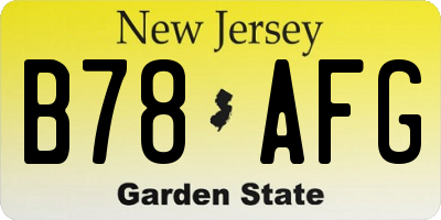 NJ license plate B78AFG