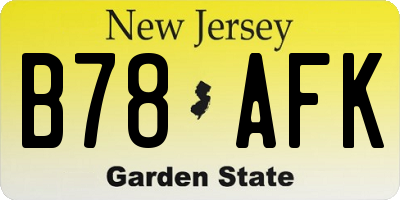 NJ license plate B78AFK