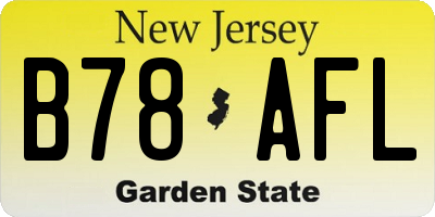 NJ license plate B78AFL